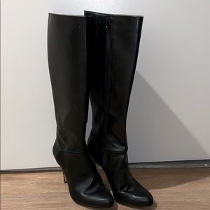 Knee high stiletto, almond toe boots